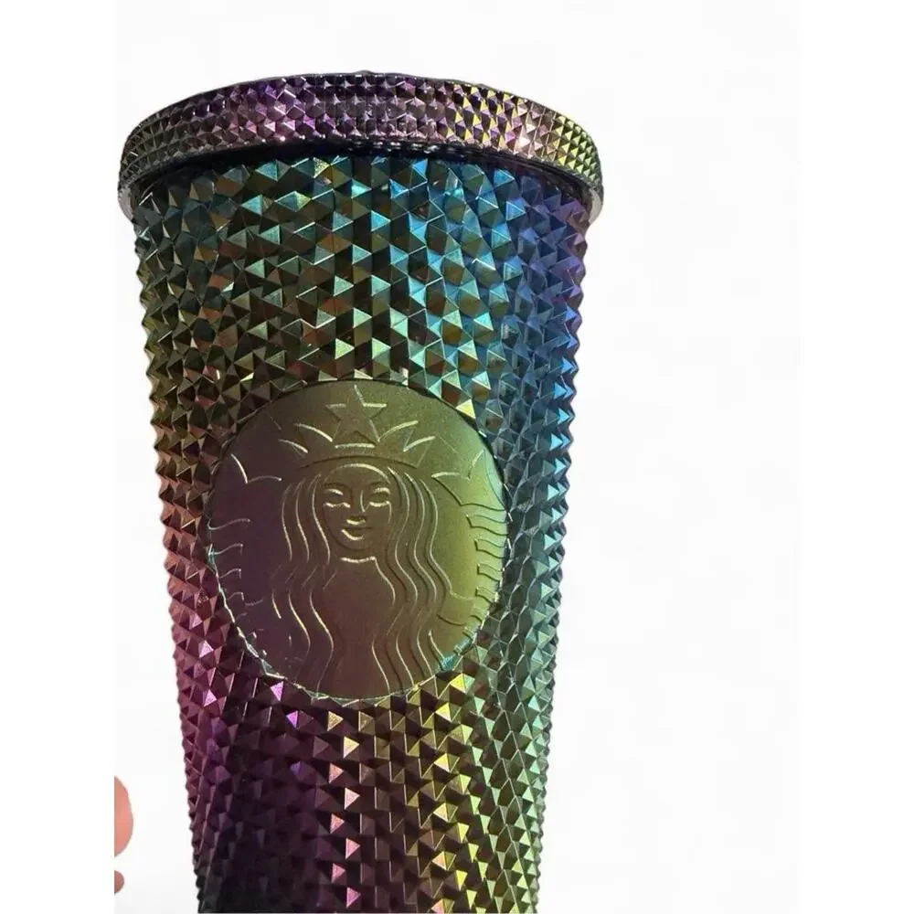 Starbucks Oil Slick Rainbow Studded Tumbler 16oz. Grande Cold Cup Fall 2023